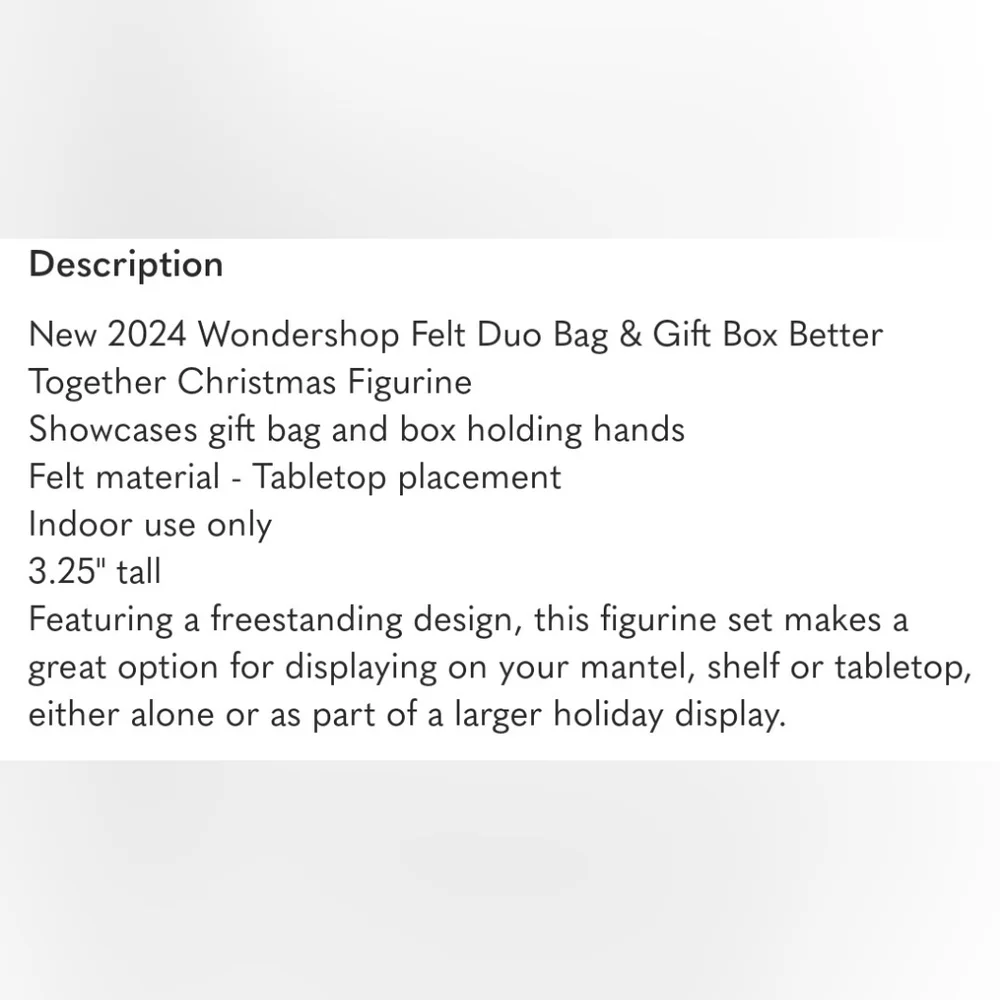 New 2024 Wondershop Felt Duo Bag & Gift Box Better Together Christmas Figurine - Picture 3 of 3